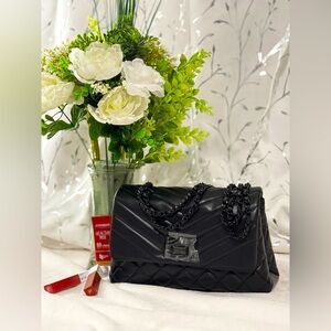 Aldo Black Quilted Shoulder Bag